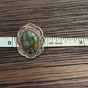 Native American Turquoise Pendant in Sterling Silver